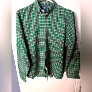 ~Polo Ralph Lauren Custom Fit Plaid Flannel Shirt Men's Size xxl Green